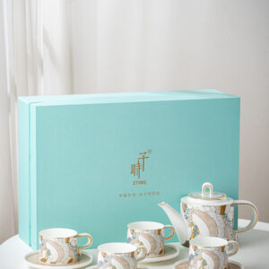 Zi Shi Modern Elegance Gift Set – Fine Bone China Tea & Coffee Service (1 Teapot + 4 Cups &#0…