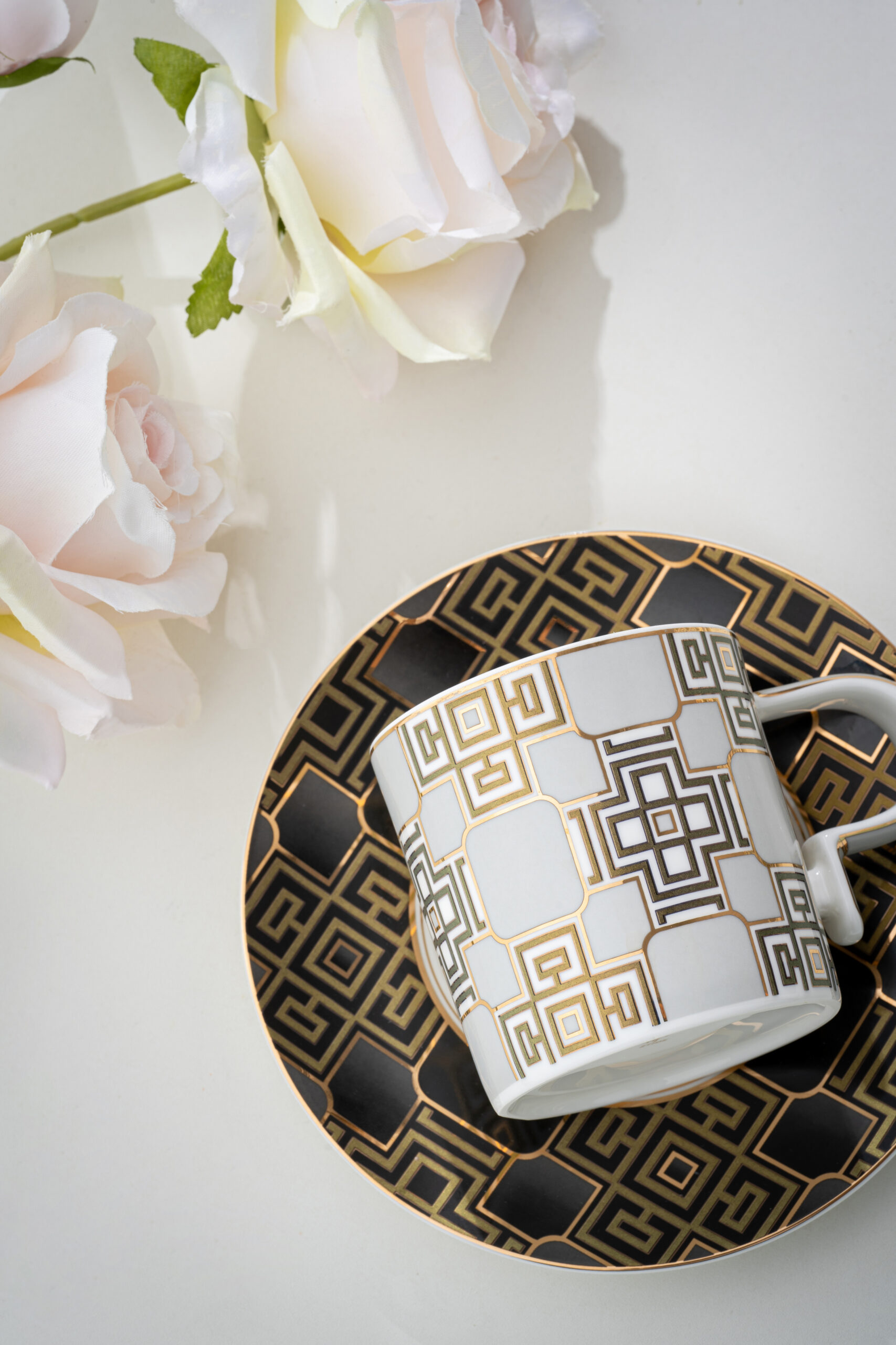 Yunbai Premium Fine Bone China Afternoon Tea Set – 1 Teapot + 4 Cups & Saucers, Elegant Floral Lace Design, Lightweight yet Durable, Ideal for Luxury Gift, Coffee/Tea Time, Home Dining - Image 6