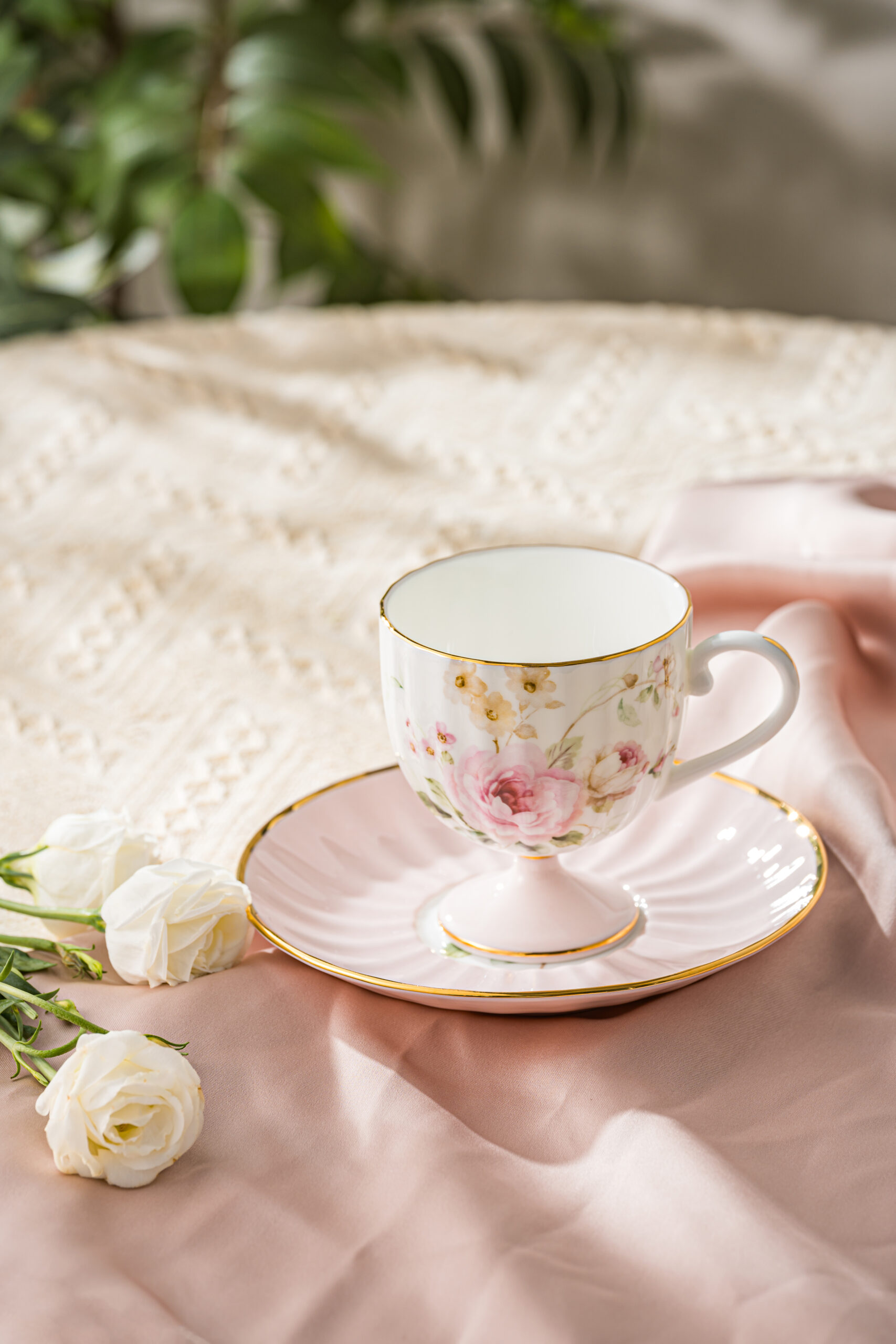 Zishi Premium Fine Bone China High-Foot Coffee Cup & Saucer Set – Elegant Art Deco Inspired Design, Lightweight Yet Durable, Ideal for Luxury Gift, Daily Coffee/Espresso Enjoyment, Restaurant & Home Use - Image 4