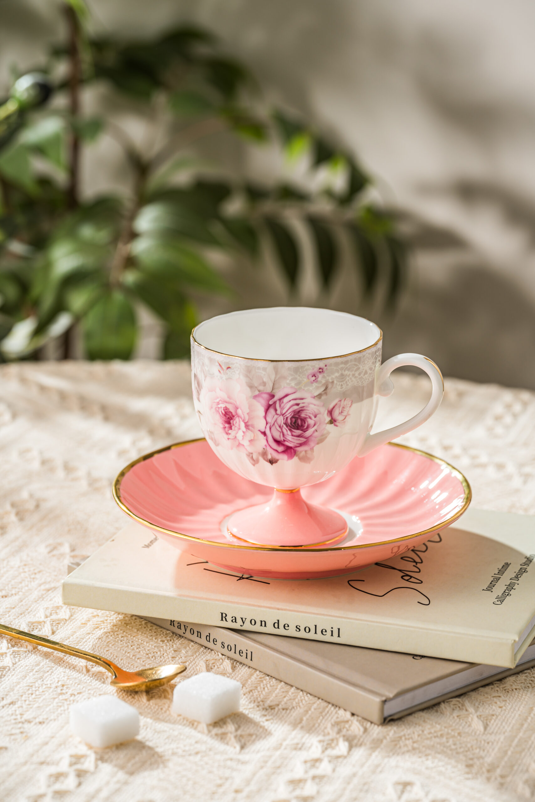 Zishi Premium Fine Bone China High-Foot Coffee Cup & Saucer Set – Elegant Art Deco Inspired Design, Lightweight Yet Durable, Ideal for Luxury Gift, Daily Coffee/Espresso Enjoyment, Restaurant & Home Use - Image 7