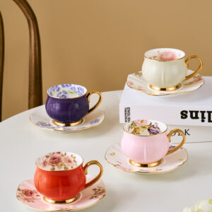 Midnight Muse: Single Bone China Coffee Cup & Saucer – ‘First Encounter at Zi Shi&#8217…