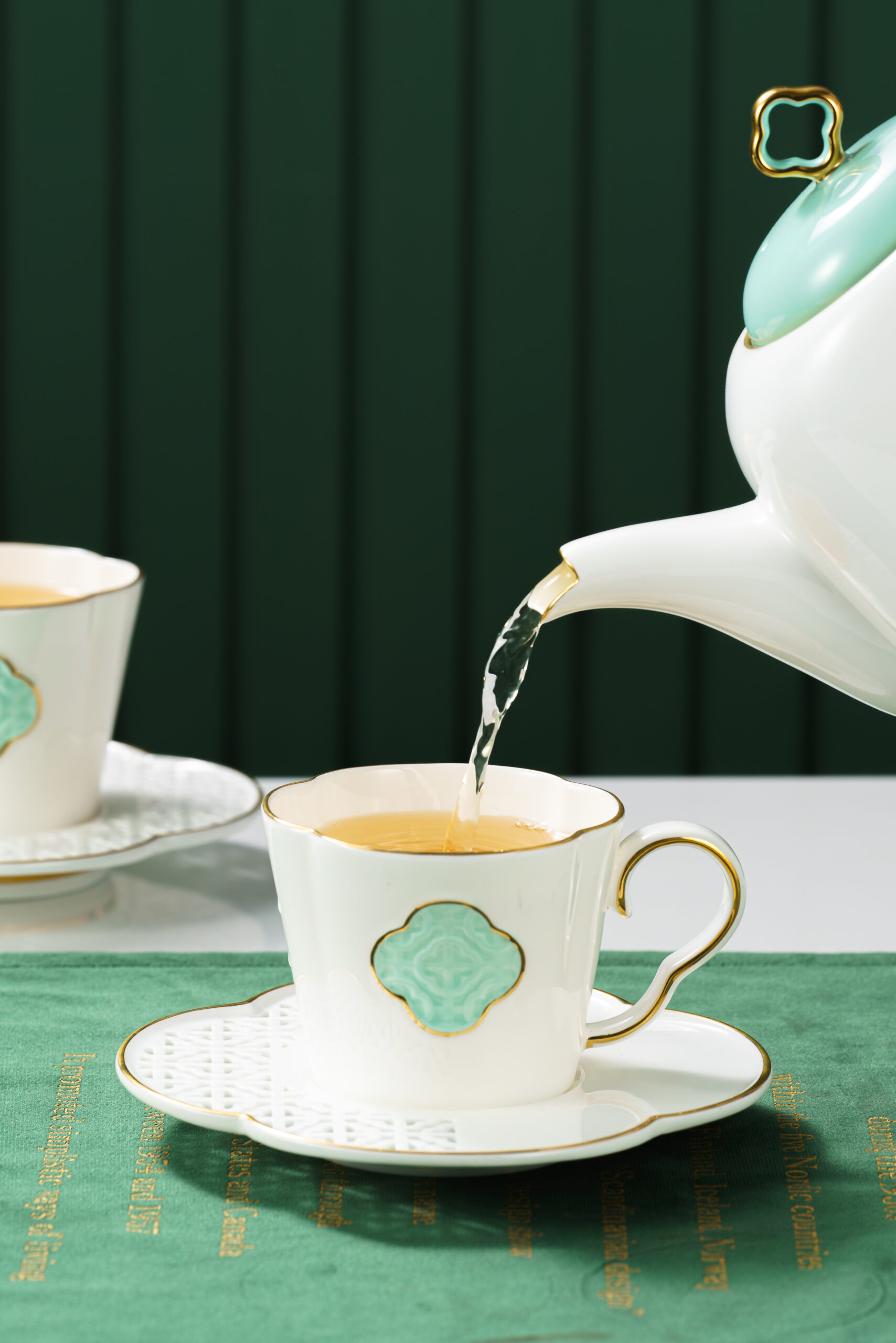 Zishi·Memories of Jiangnan Fine Bone China Afternoon Tea Gift Set – 1 Teapot + 4 Cups & Saucers + 4 Dessert Plates, Elegant Floral Lace & Landscape Design, Inspired by Classical Chinese Aesthetics, Lightweight Yet Durable, Ideal for Luxury Gift, Bridal Shower, Hostess Present, Home Dining & Tea Party - Image 5