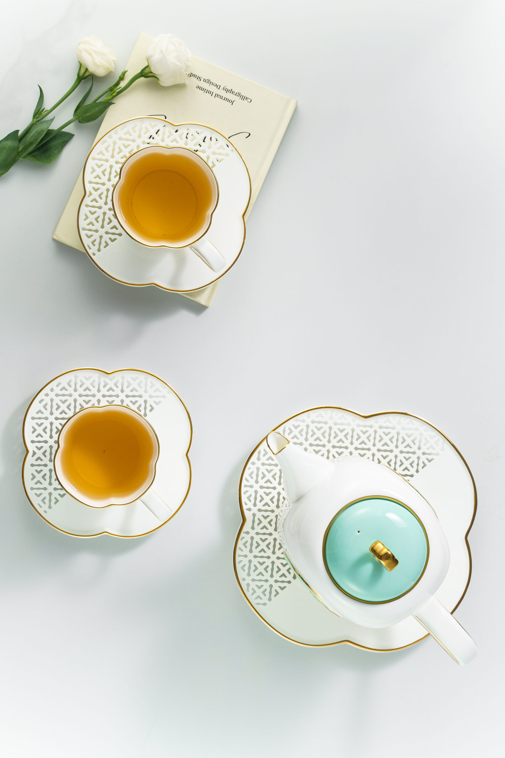 Zishi·Memories of Jiangnan Fine Bone China Afternoon Tea Gift Set – 1 Teapot + 4 Cups & Saucers + 4 Dessert Plates, Elegant Floral Lace & Landscape Design, Inspired by Classical Chinese Aesthetics, Lightweight Yet Durable, Ideal for Luxury Gift, Bridal Shower, Hostess Present, Home Dining & Tea Party - Image 7