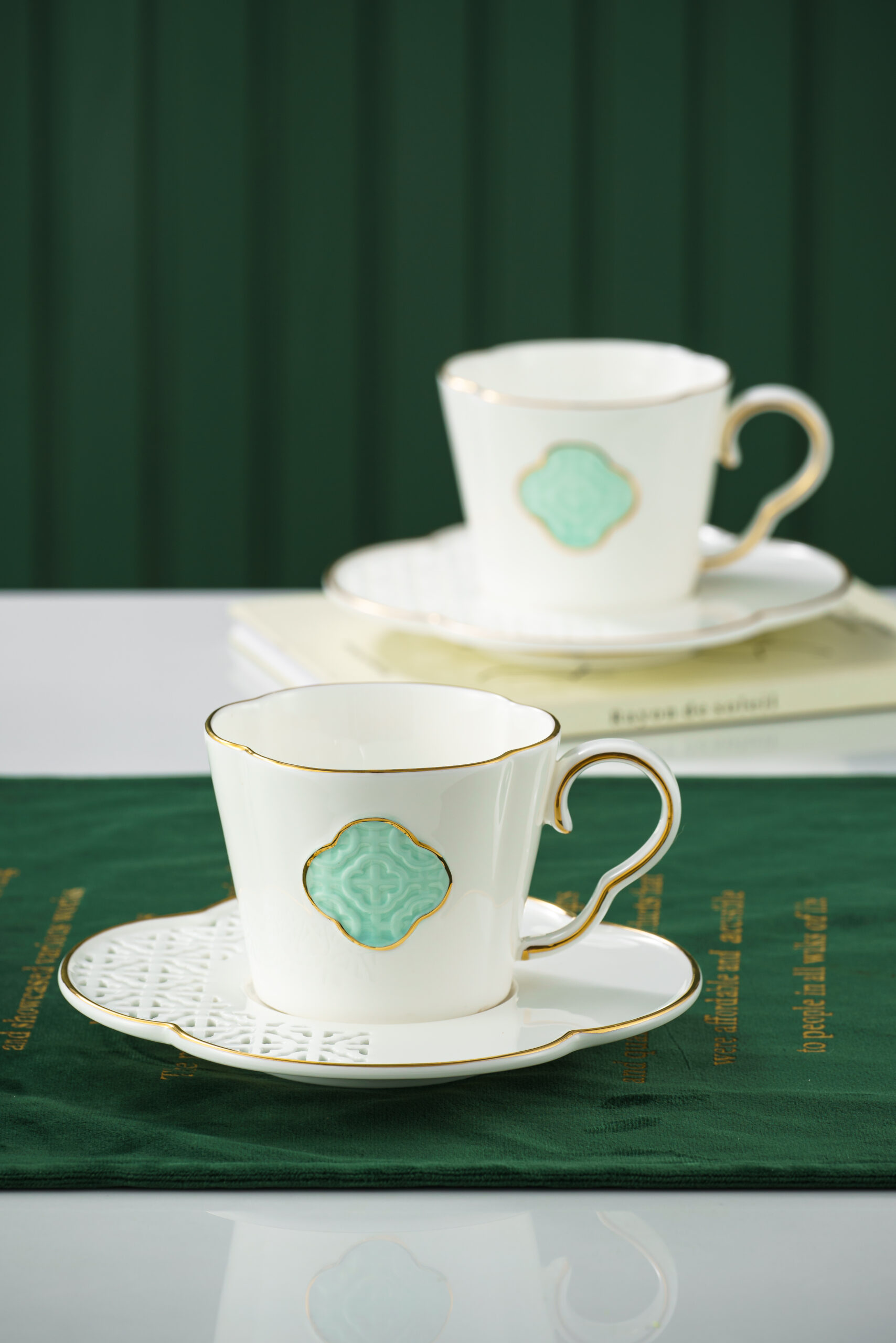 Zishi·Memories of Jiangnan Fine Bone China Afternoon Tea Gift Set – 1 Teapot + 4 Cups & Saucers + 4 Dessert Plates, Elegant Floral Lace & Landscape Design, Inspired by Classical Chinese Aesthetics, Lightweight Yet Durable, Ideal for Luxury Gift, Bridal Shower, Hostess Present, Home Dining & Tea Party - Image 8