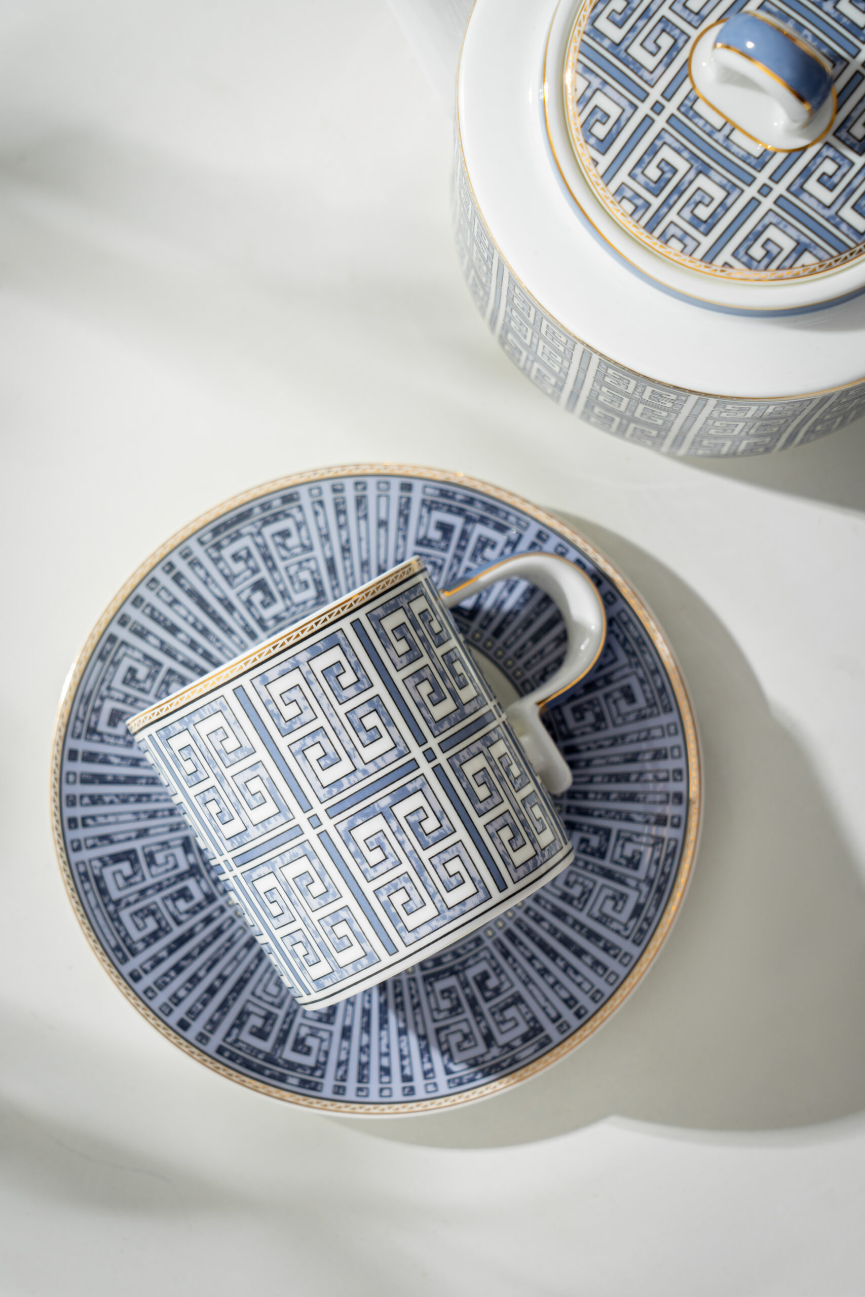 Yunbai Premium Fine Bone China Afternoon Tea Set – 1 Teapot + 4 Cups & Saucers, Elegant Floral Lace Design, Lightweight yet Durable, Ideal for Luxury Gift, Coffee/Tea Time, Home Dining - Image 11