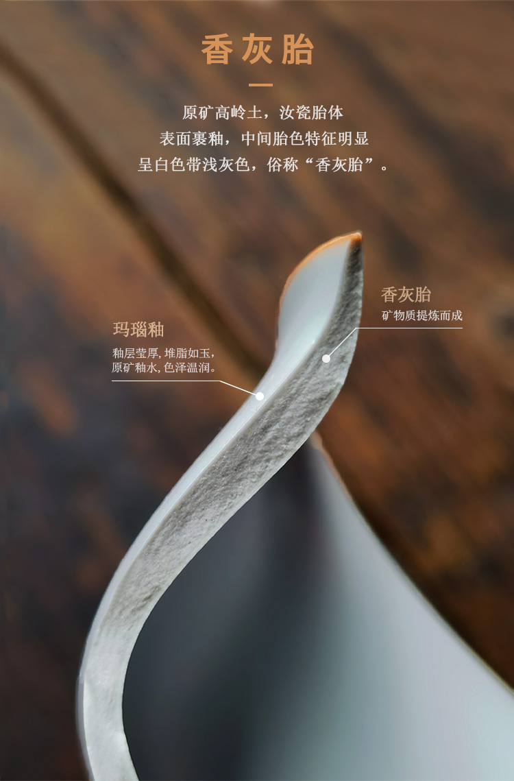 Celestial Ru Ware Sky-Blue Coffee Cup & Saucer – Ruyi Scroll & Grass Motif (Authentic Gongyi Kiln Heritage) - Image 13