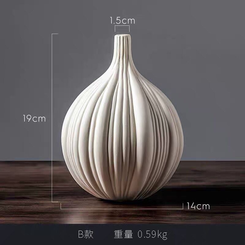 Curated Silhouettes Vase Set: White Ceramic Garlic Bud Vases for Modern Serene Interiors - Image 6