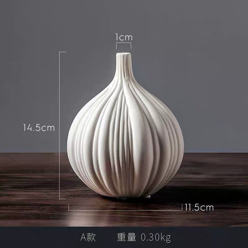 Curated Silhouettes Vase Set: White Ceramic Garlic Bud Vases for Modern Serene Interiors - Image 7